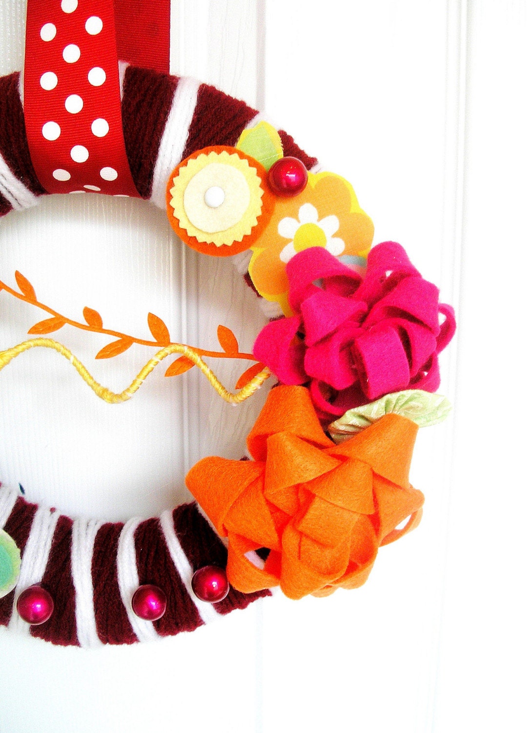 Party Yarn Wreath - Original Felt Embellished Yarn Wreath