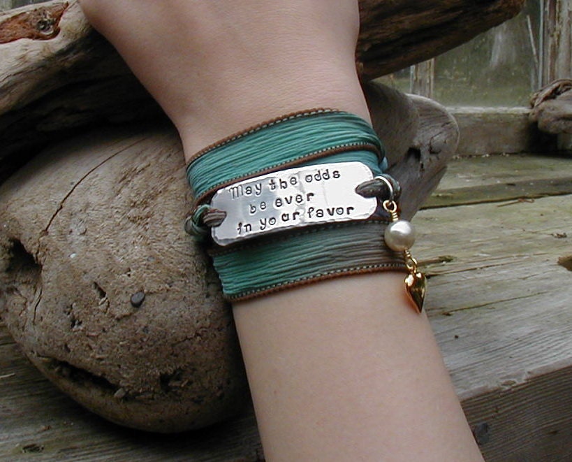 The Hunger Games Bracelet Wrap - May The Odds Be Ever In Your Favor STAMPING
