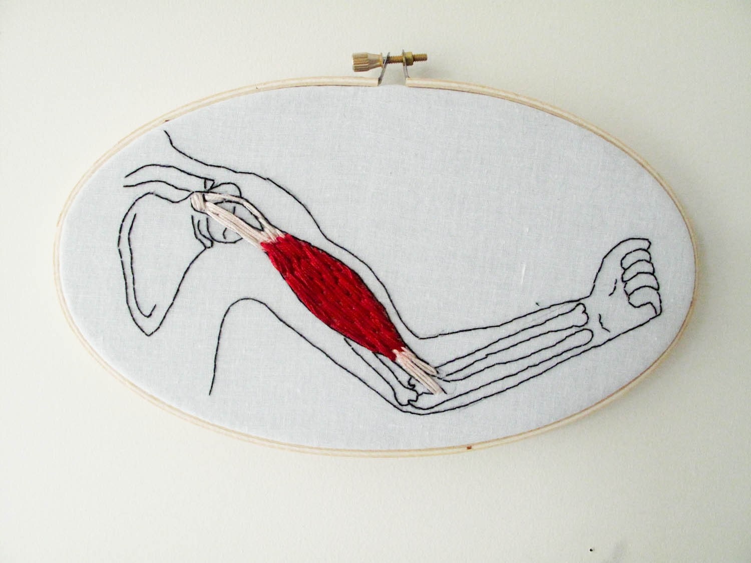 Bicep Arm Muscle Embroidery Wall Art