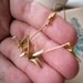 14k Gold Paper Crane Earrings - Long Length