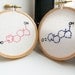 Diptych Molecule Embroidery Wall Art - Testosterone and Estrogen