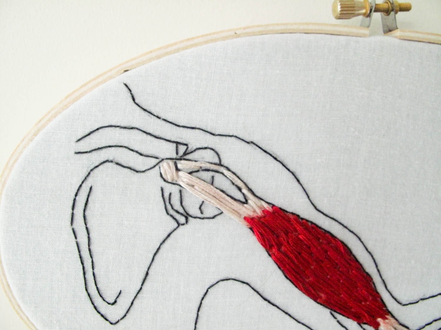 Bicep Arm Muscle Embroidery Wall Art