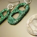 St. Patrick's Day Inspired Handmade Repurposed Green Glitter Soda Can Tab Earrings OOAK (FREE SHIPPING)