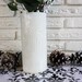 Faux Bois Stoneware Vase in creamy white