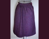 70s Purple and Gray Herringbone Wool Skirt (XS or S)