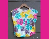 80s Floral Print Frolicking Shirt (S, M)