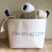 canvas coordinates basket - personalized - customizable - stenciled - gift basket - navy blue - organization