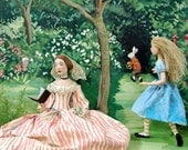 Alice in Wonderland Greeting Cards - Rabbit Chase