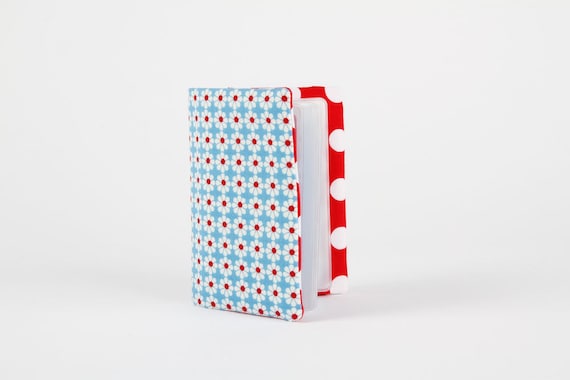 Card holder - Daisy dots in blue