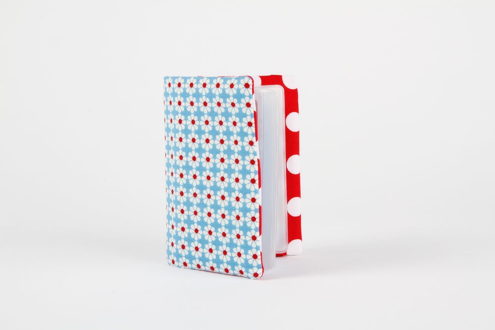 Card holder - Daisy dots in blue
