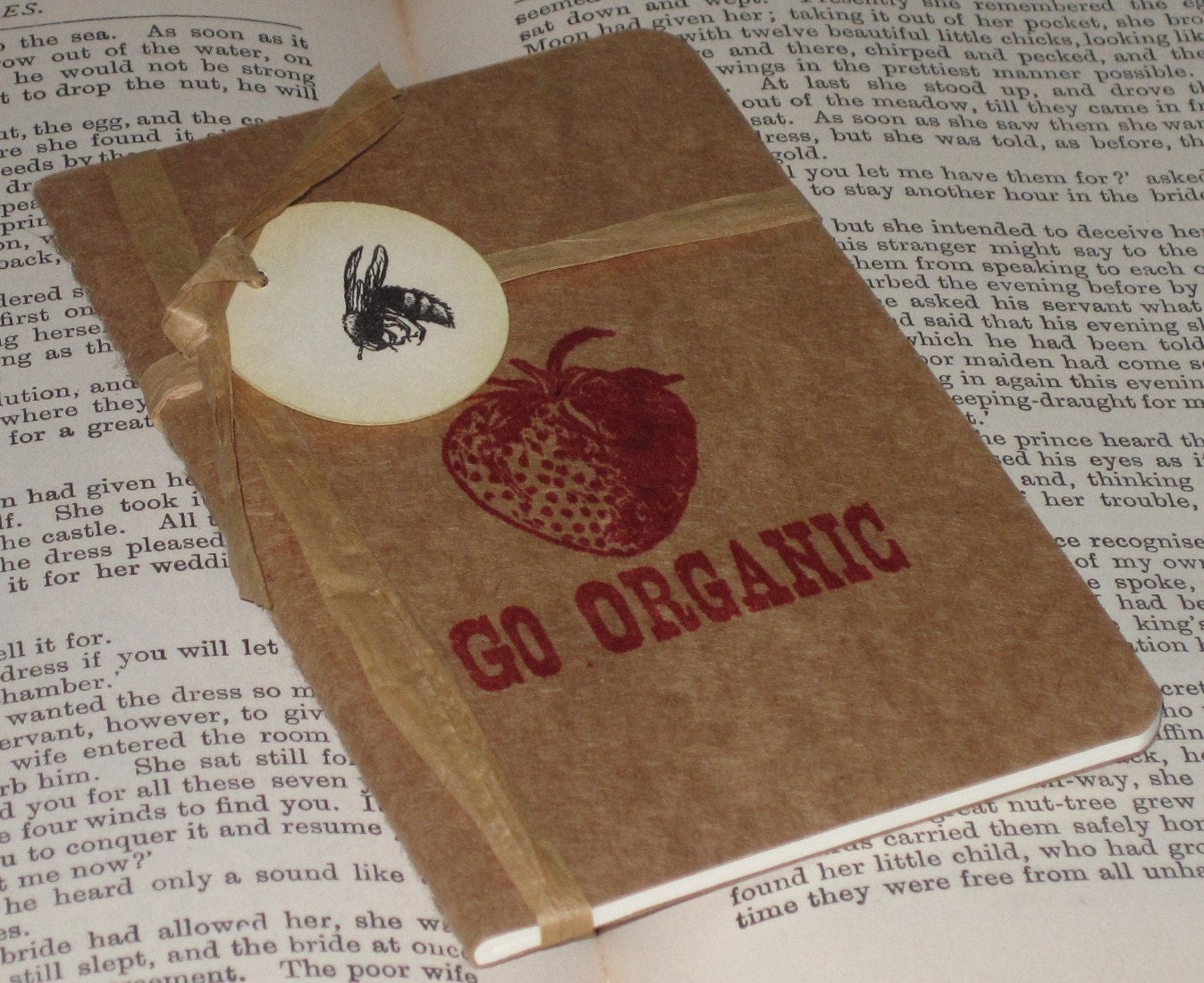 Go Organic Summer Strawberry Altered MOLESKINE Notebook/Journal