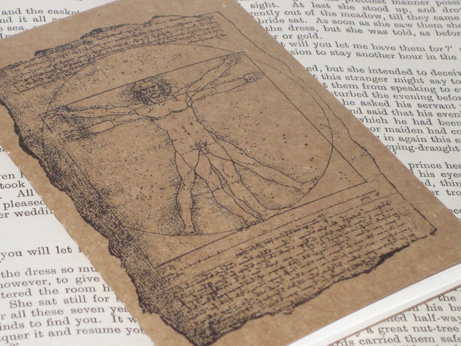 NEW - Vitruvian Man and Manuscript by Leonard Da Vinci Altered MOLESKINE Notebook/Journal