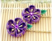 Royal Amethyst Japanese Kanzashi Bobby Pins