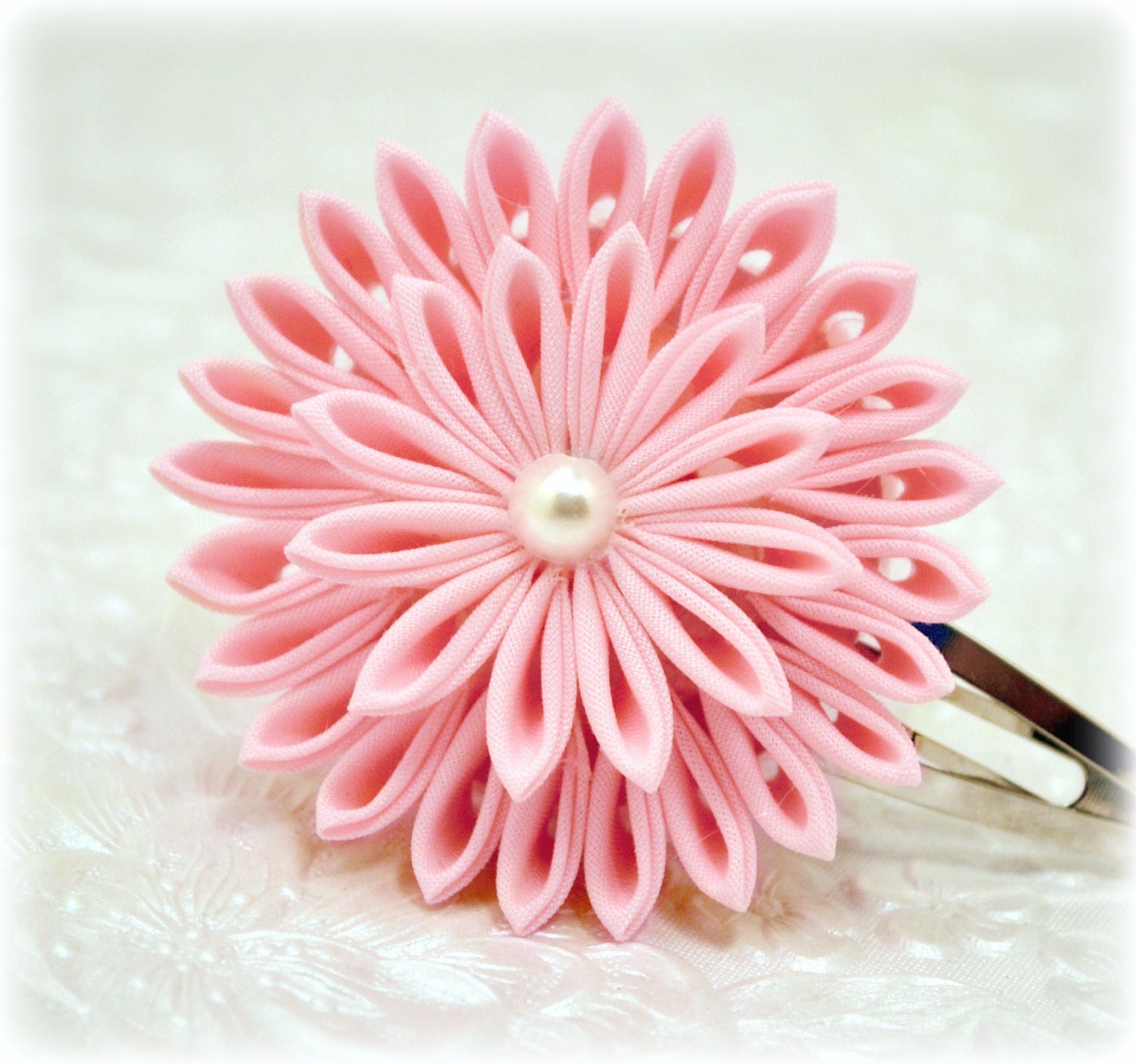 Pink Elegance Japanese Kanzashi Barrette