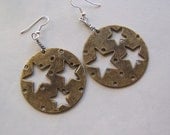Brass Stars-Cut Out Design-Fashionably Large Earrings-Superstar