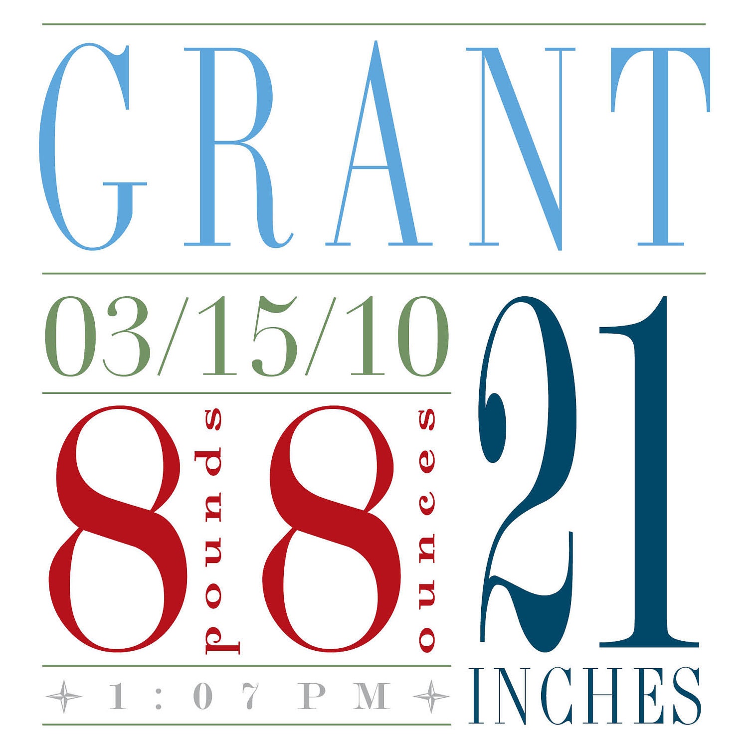 Personalized Birth Announcement Canvas 12x12