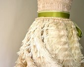 Pale Pink Vera Flapper Flower Girl Dress- With Stem Green Sash Example