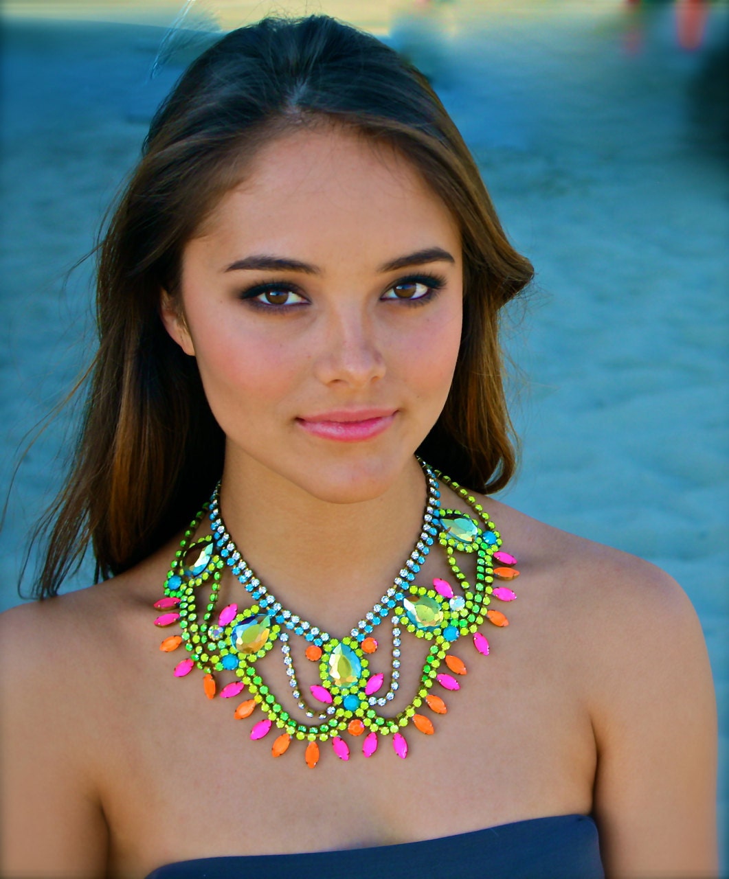 The Classic Neon Crystal Statement Necklace