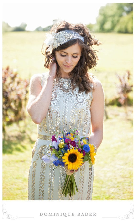 Art Deco Bridal Bandeau- Made to Order (As seen in Rock My Wedding)