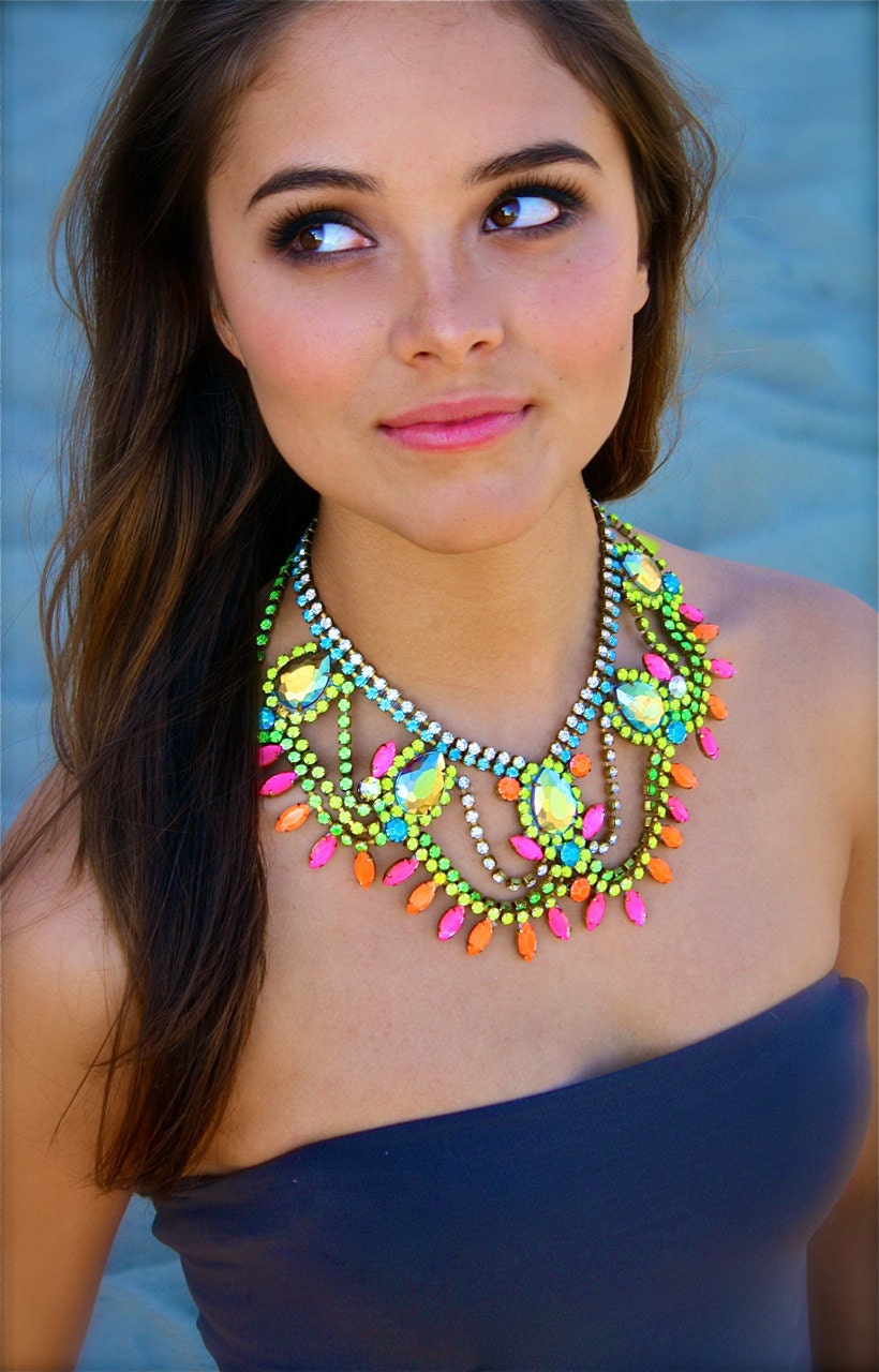 The Classic Neon Crystal Statement Necklace