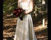 Custom Order Custom Made Hemp Twill Wedding Gown with Custom Art Work