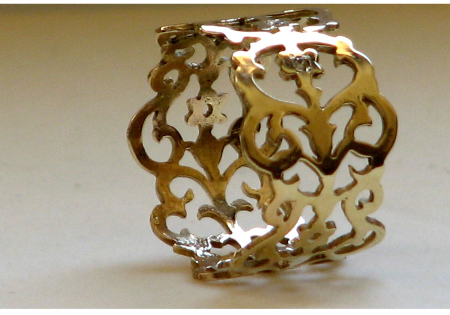 Lace Ring, 14k Gold  Ring, Wedding Band, Bridal Ring, Delicate Ring,Gold Filigree,