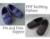 Knitting Patterns PDF -  His and Hers Felted Slippers - great Mothers and Fathers Day gift - Mens and Womens Mocs using BULKY  weight yarn