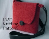 Felted Hipster Bags - Knitting Pattern PDF - hand knit felted wool - shoulder bag handbag - two sizes - includes tutorial for fabric lining