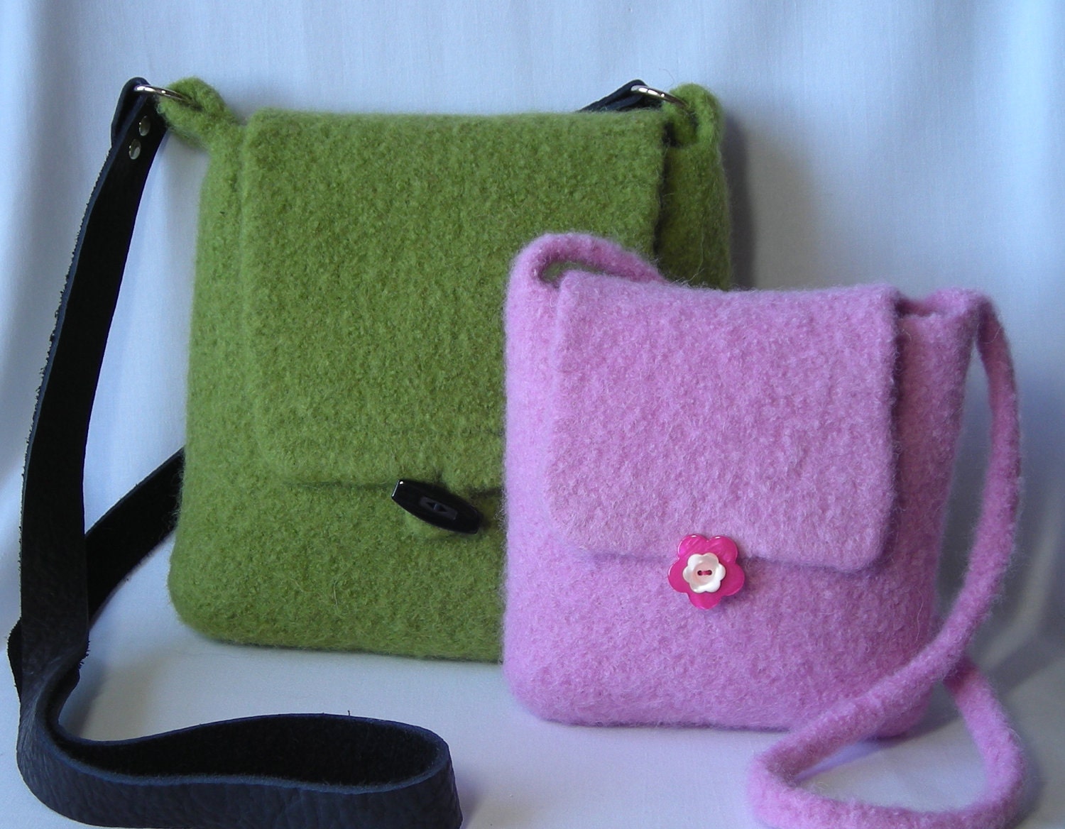 Knitting Pattern PDF - Felted Hipster Bags - hand knit felted wool - two sizes adult and child - includes tutorial on making a fabric lining