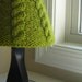 Lampshade Cover for small Target shade - featured in Time Out New York Magazine - hand knit cabled cozy in moss green