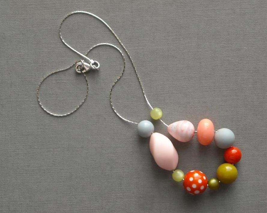 ambrosia necklace - vintage lucite and silverplated chain