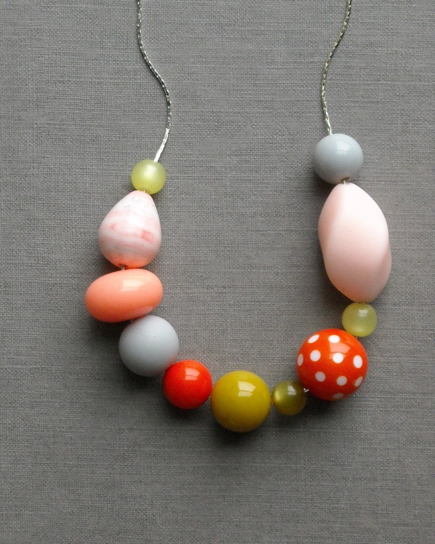 ambrosia necklace - vintage lucite and silverplated chain