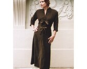 womens dress pattern 1940s a line with bows and belt Constance 8404