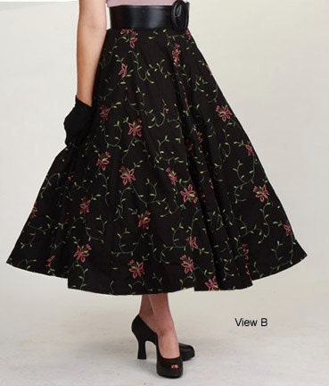 womens girls teens skirt pattern maxi gored panel sewing Starter Skirt 1000