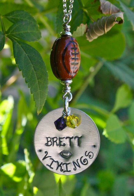 Custom Football Necklace - Hand Stamped Custom Sports Jewelry, Personalized Sports Jewelry, Football Mom Jewelry, Ultimate Football Fan