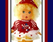 Vintage 1991 -Darling BABY FACE Doll -Sewing Pattern -Outfit-Visor- Shoes -Diaper- Color Face Transfer- Uncut- OOP -Mega Rare