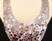 Sequin necklace pink sparkly necklace ribbon necklace party necklace pale pink-All That Glitters Necklace