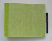 Linen Wedding Guest Book, Chartreuse Lime Green Swedish Linen - Ready to Ship