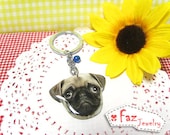 Cute Pug dog head keychain - A0015-K Pug