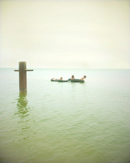 The Lake Art Print 8x10.  Leisurely vacation on a calm and pale sea green Lake Huron.