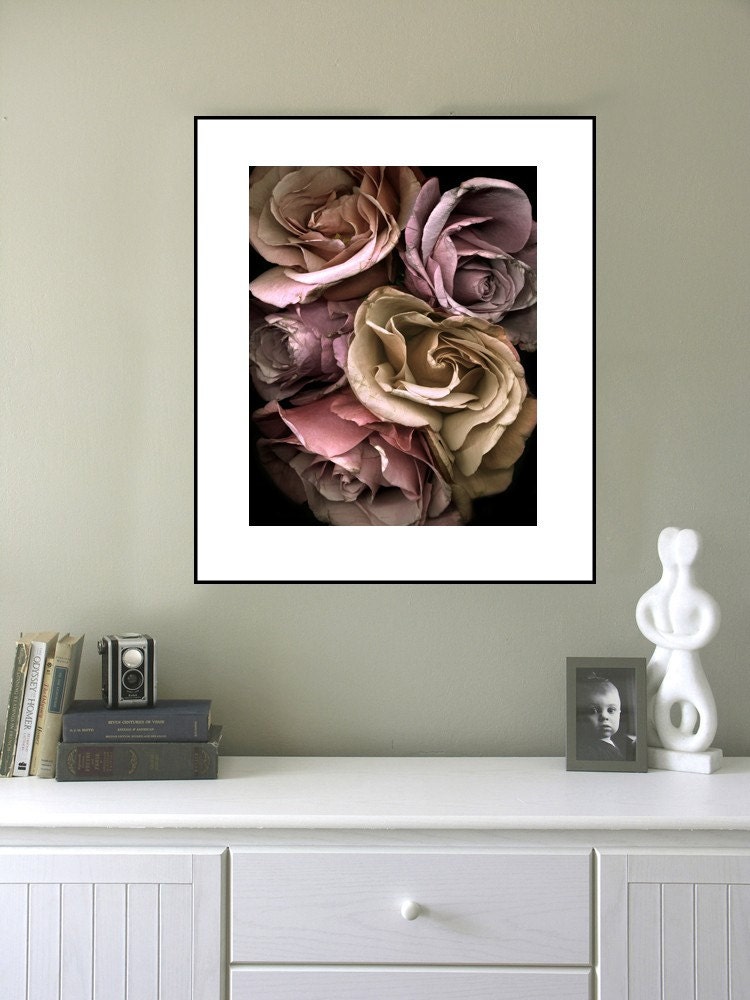 Floral photography.  Fragancia Roses II 8x10 Print.  Shades of lavender and gold roses, flower photography, rich color.