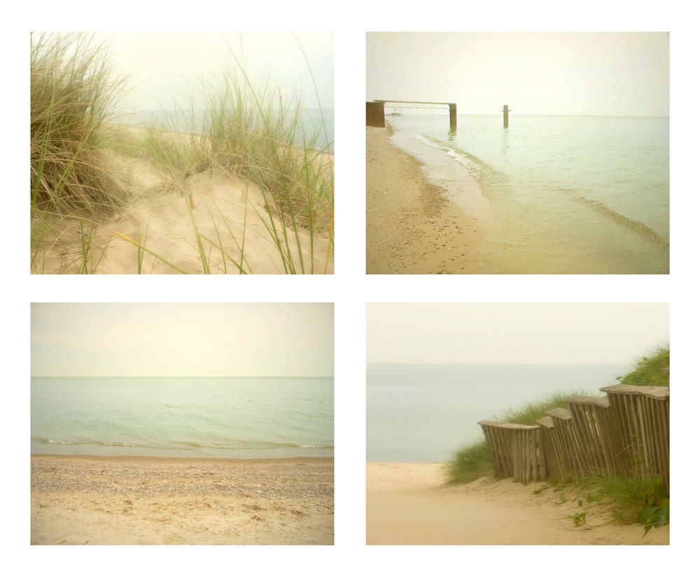 Great Lakes Beach Landscape Photography- Set of four 8x10 Prints.  Lake Michigan and Lake Huron Art, Michigan Art, Beach Art.