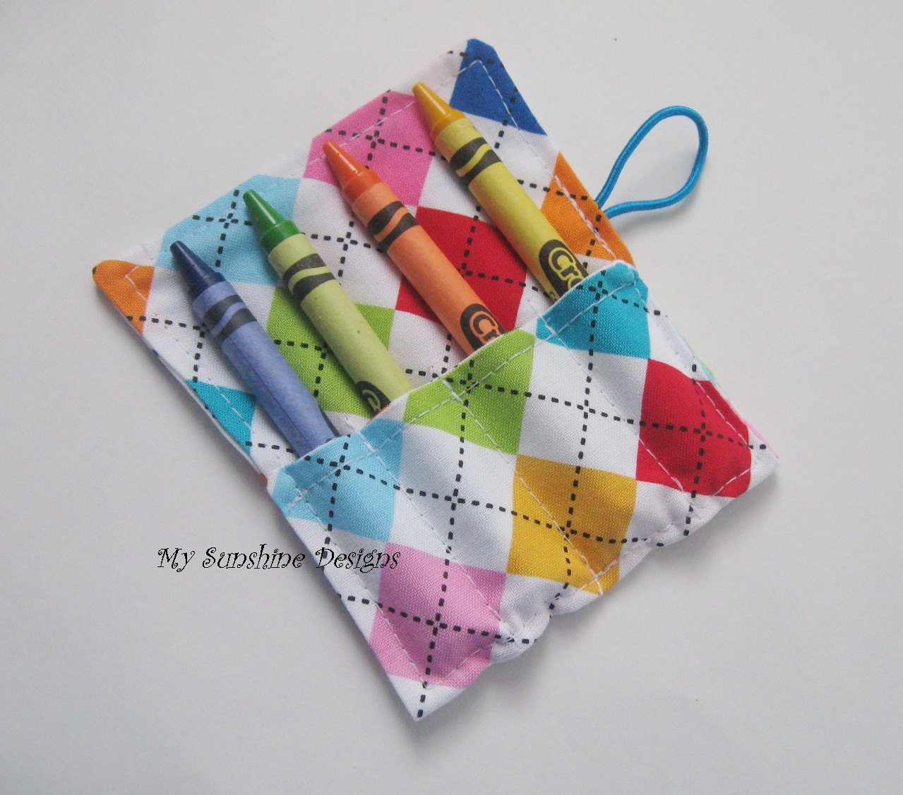 Mini Crayon Roll Up....Argyle....Great for Birthday Parties