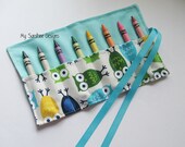 Crayon Roll....Owl (holds 8)