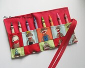 Crayon Roll....Sock Monkey (holds 8)