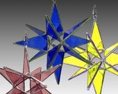 Set of Three Moravian Stars - 4.5" Handmade Stained Glass Suncatcher, Ornament - Choose Your Colors -Wholesale Price