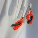 EARRINGS - Daisy Open - Halloween Neon Orange - Bat - Haunted - medium