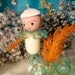 bead doll pendant charm ornament - vintage beads - wire wrapped - lucite glass plastic wood - retro style - shabby chic - sea ocean