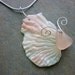 Pink Sea Glass Necklace - Seashell Butterfly Wings Beach Seaglass