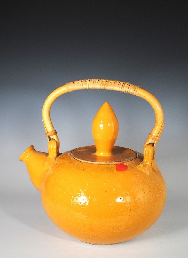 Tea Pot Golden Brown Ceramic Teapot